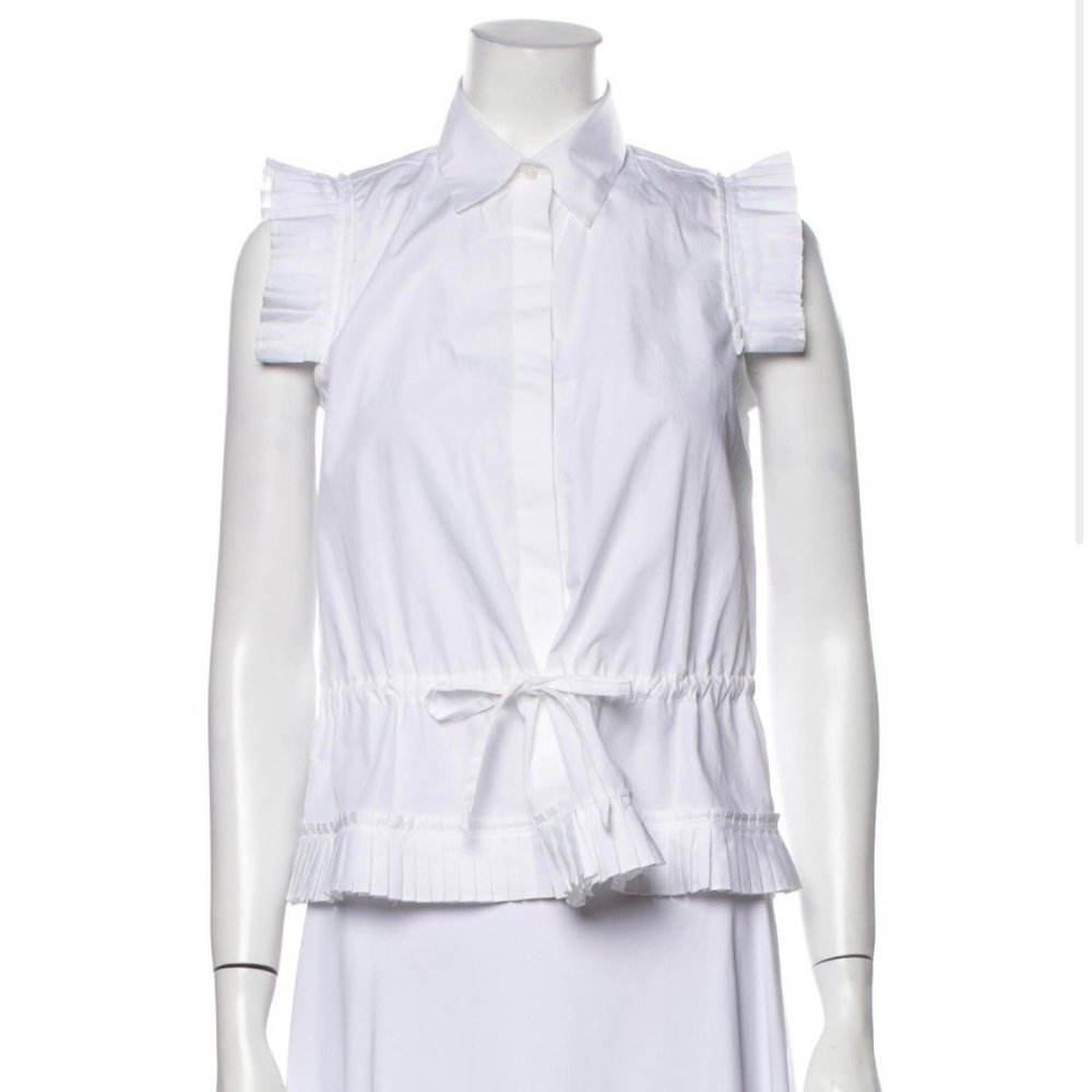 Pinko Sleeveless White Button-Up Top